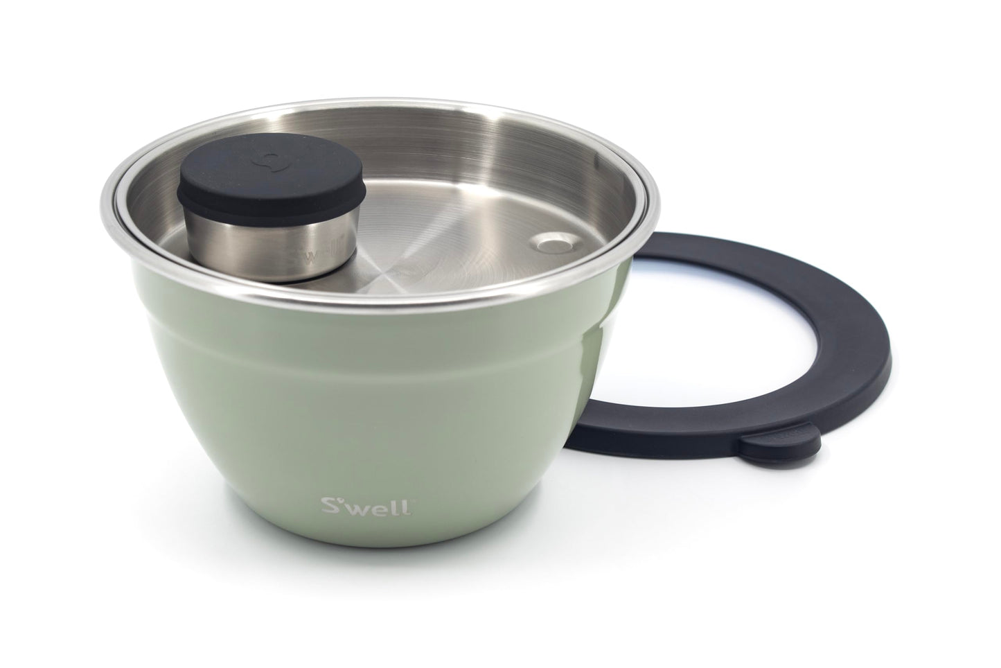 S’Well - Stainless Steel Salad Bowl Kit, Leakproof Lunch Bowl with Removable Tray and 2 oz Mini Canister, Meal Prep Food Container & Dishwasher Safe (64 oz, Mountain Sage)