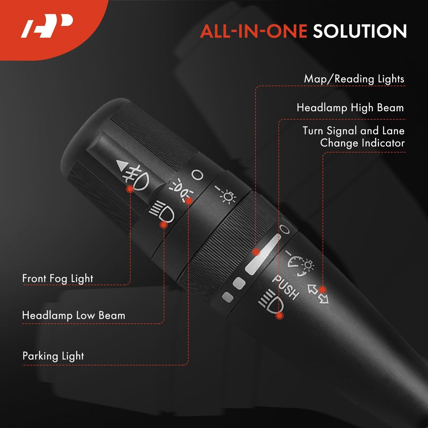 A-Premium Turn Signal Multifunction Switch Compatible with Jeep Chrysler Dodge - 2006-2018 - JK MK KK XK WK 200 Sebring Avenger Caliber Journey, Replace# CBS1703, with Fog Light Headlight Dimmer
