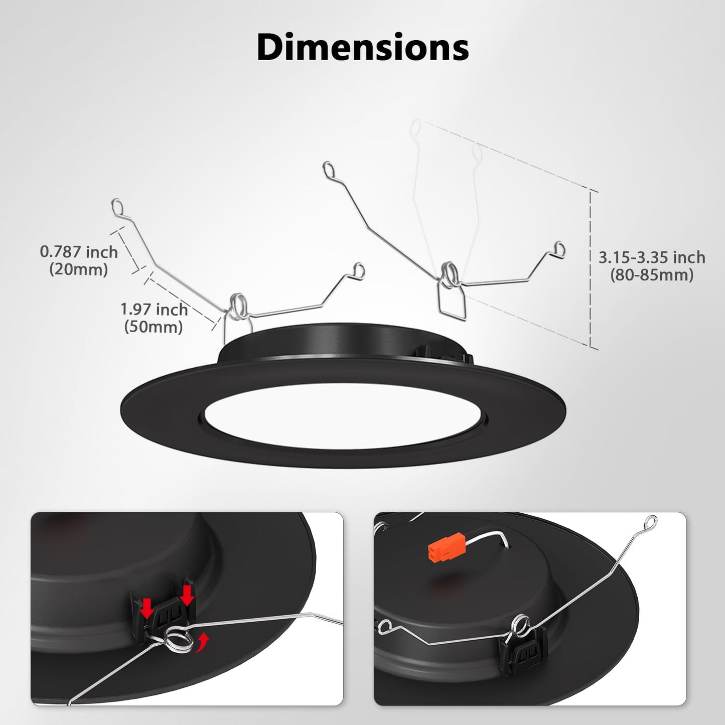 LVWIT 6 Inch 5CCT LED Recessed Pot Lights Black, 9W 1000 Lumens Dimmable, IC Rated Retrofit LED Downlight, 12 Pack (2700K/ 3000K/ 4000K/ 5000K/ 6000K- 5CCT)