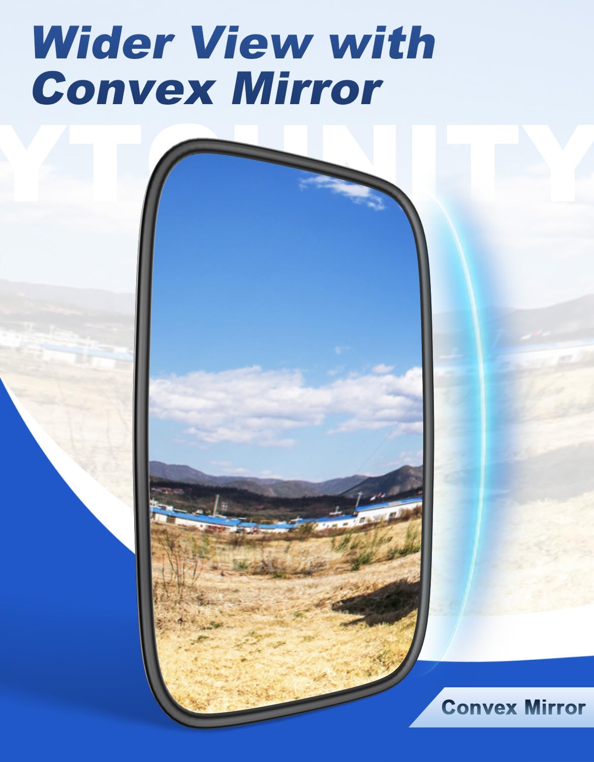 Tractor Rearview Mirror, Compatible with Front Loader, Excavator, and Farm Tractors - Fits John Deere, Case IH, Agco, New Holland, Massey Ferguson, Versatile - 7.9" x 13" Adjustable Mirror
