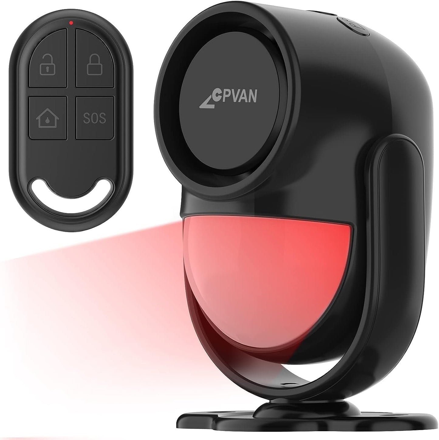 CPVAN Motion Sensor Alarm with Remote Control, PIR Indoor Motion Detector Alarm, Security Alarm System (Black)