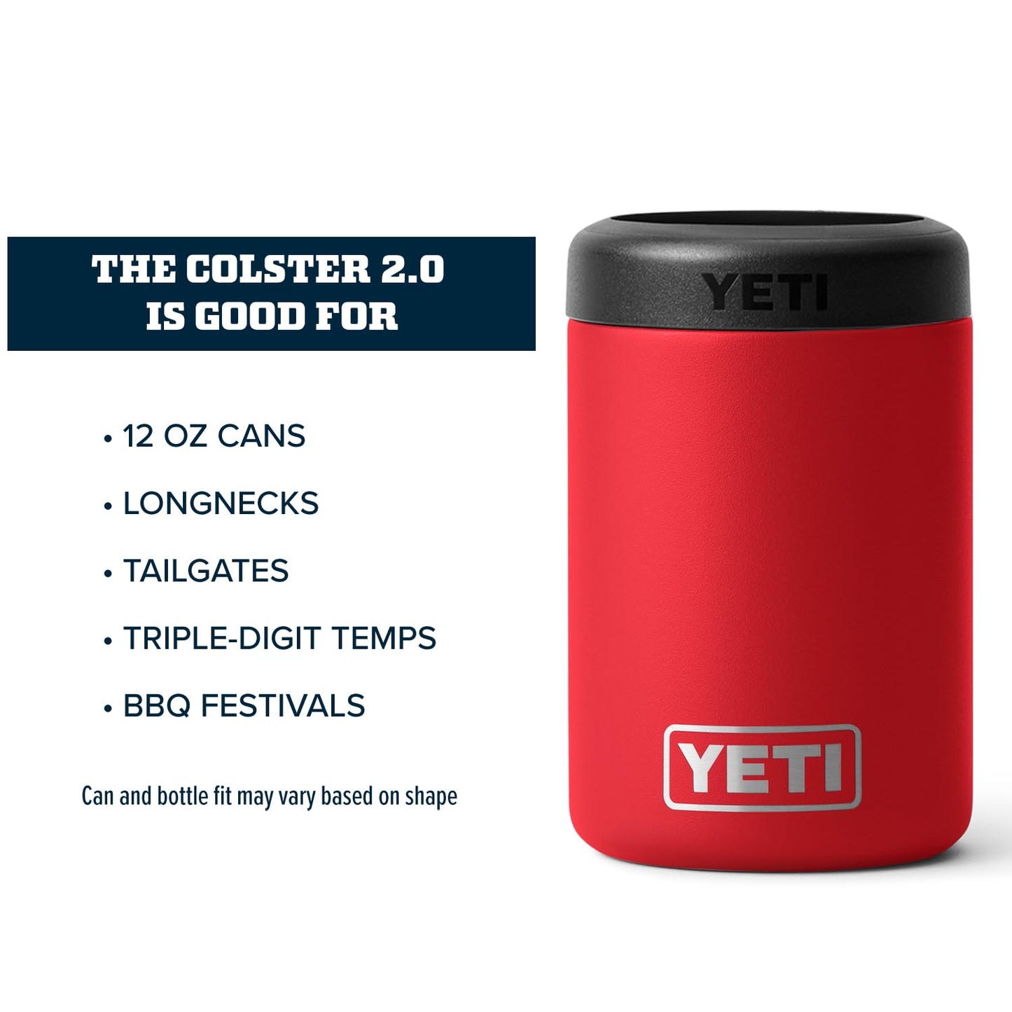 YETI Rambler 12 oz. Colster Can Insulator for Standard Size Cans, Rescue Red (NO CAN Insert)