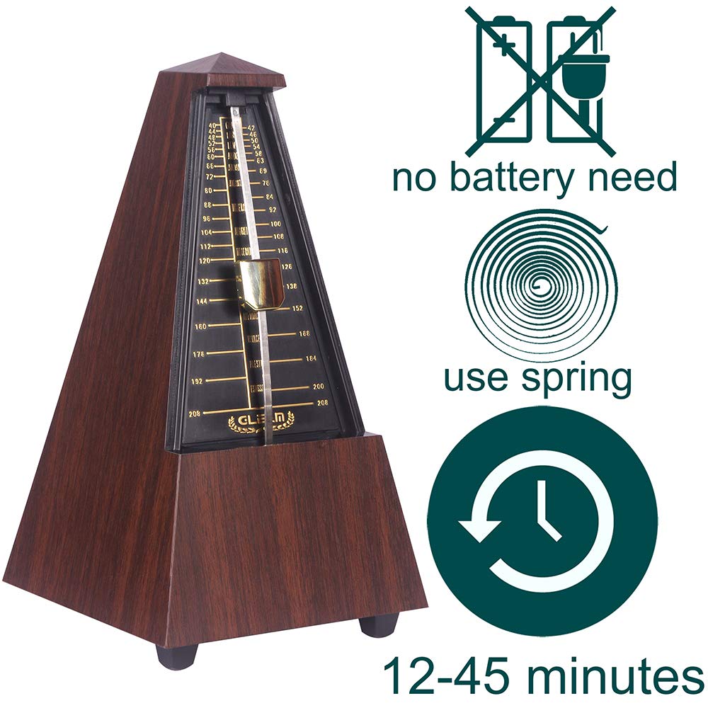 GLEAM Metronome - Mechanical for Musicians with Free Bag (Teak)