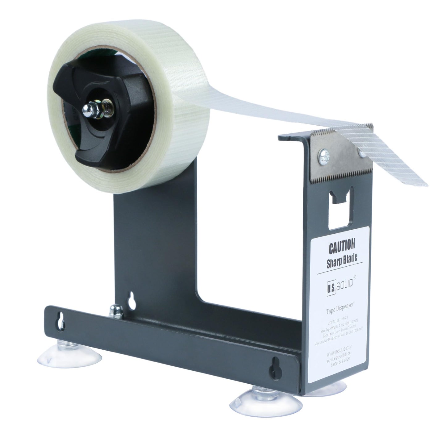 U.S. Solid Iron Desktop Tape Dispenser - 2.5 Inch Wide, 3 Inch Core, 3 Mounting Options, Extremely Durable