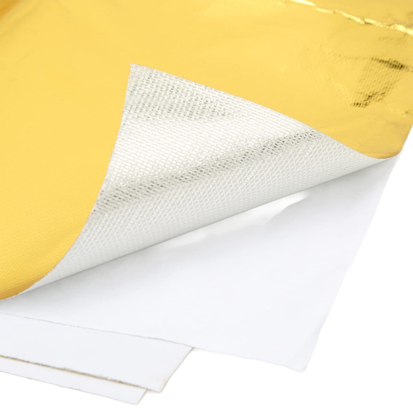 Heat Shield Wrap Tape, 39 X 47in High Temperature Heat Reflective Adhesive Backed Roll, Aluminum Foil Heat Thermal Barrier Tape, Thermal Insulation Adhesive Tape for Wires, Engine (Gold)