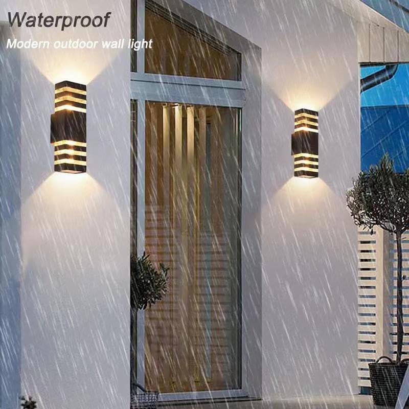 2Pack 15inch LED Square Up & Down Wall Lights,18W Outdoor Wall Light 4000K Day White Aluminum Body Waterproof IP65 LED Exterior Light Fixtures Wall Mount for House Patio Garage Garden.