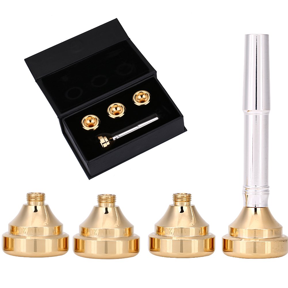Brass Trumpet Mouthpiece Set with 1 1/2C 3C 5C 7C Gold Plated Mouth Pieces Kit Hunting Equipment Hunting Equipment Hunting Equipment