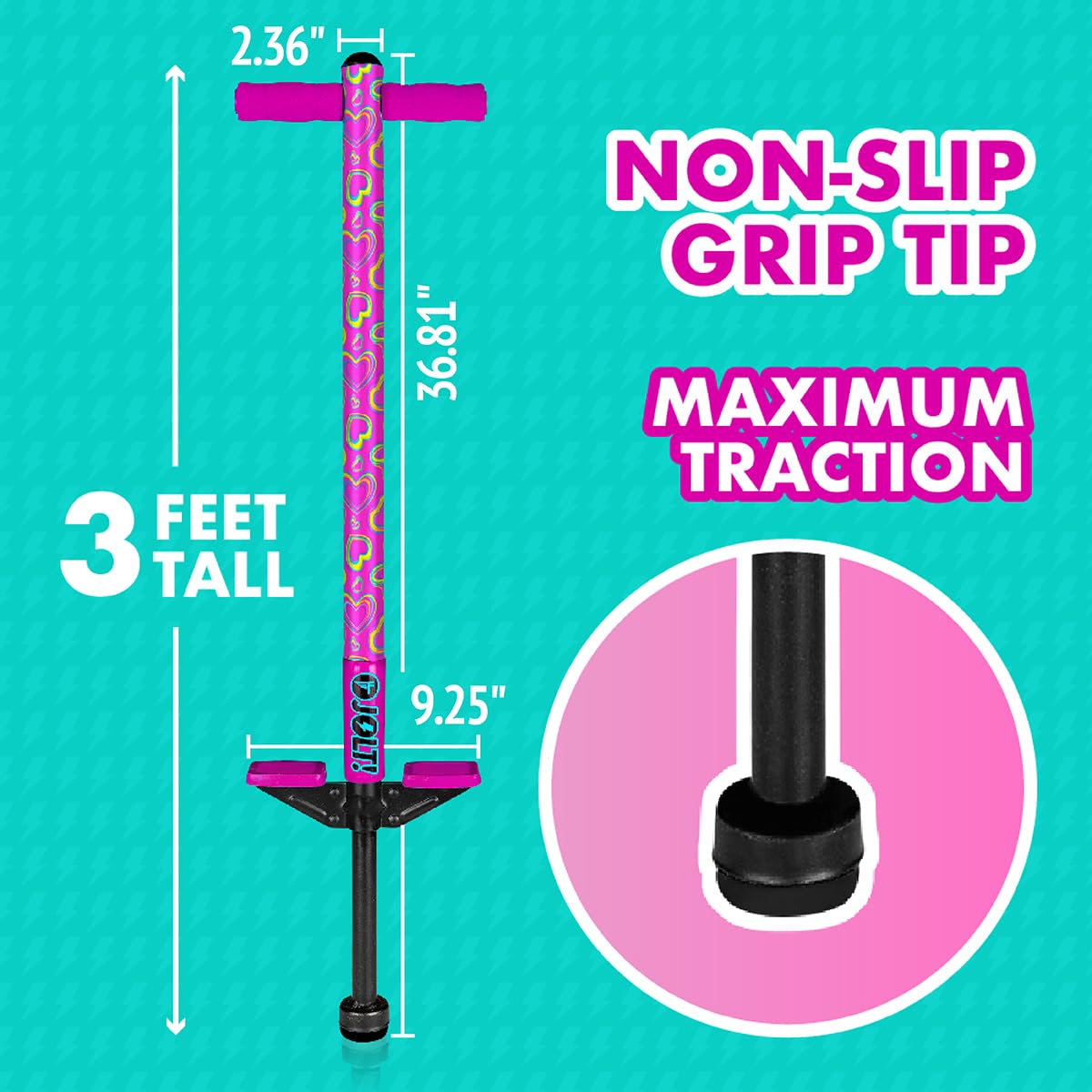 Flybar Maverick Pogo Stick for Kids Ages 5+, 40 to 80 Pounds, Perfect for Beginners, Easy Grip Handles, Anti-Slip Pegs, Outdoor Toys for Boys and Girls