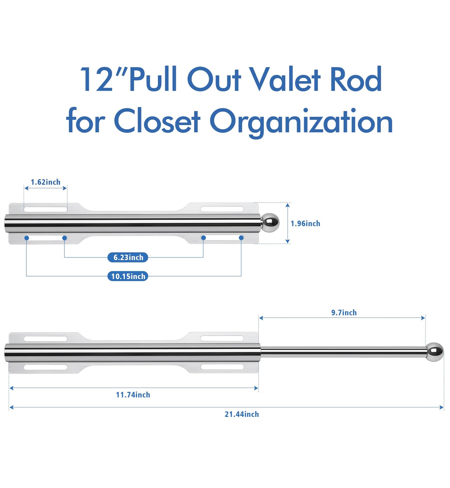 FIRJOY Valet Rod for Closet Pull Out (Chrome)