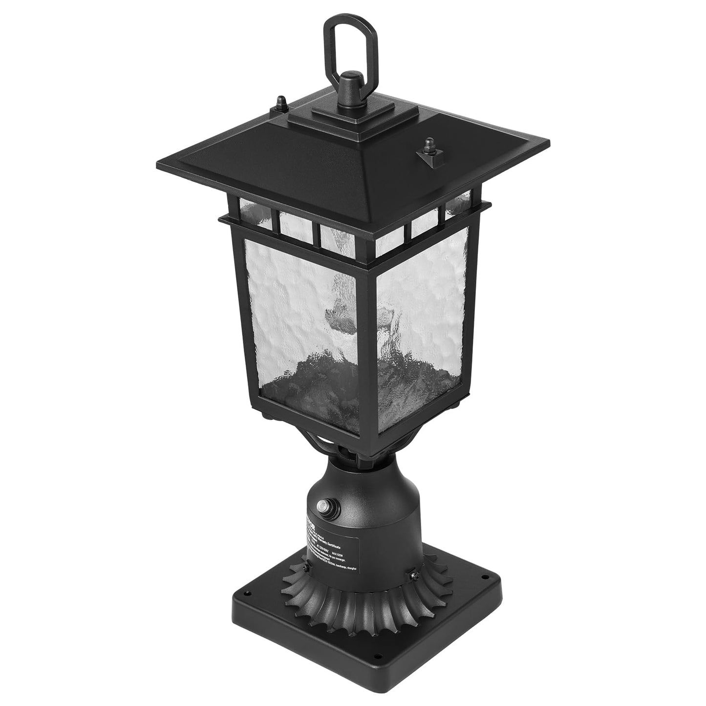 VEVOR 2 Pack Dusk to Dawn Outdoor Post Light, 15.75 in, Waterproof Lamp Post Light Fixtures with 3.5 in Pier Mount Base Glass Shade, Lightning-proof Exterior Pole Column Light for Patio Garden Pathway