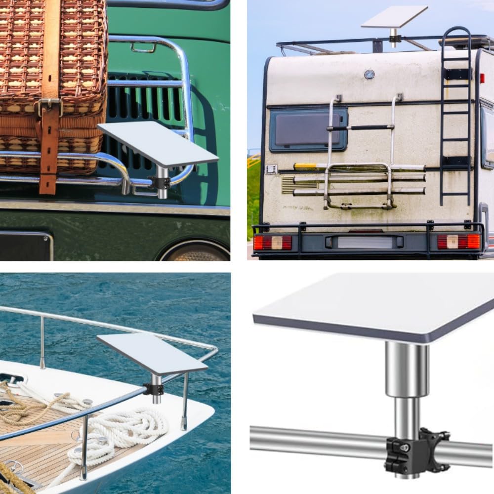 Starlink Mini Pole Mount Kit for RV Ladder (0.8"-1" Pipes) - Horizontal Clamp Mount with 6" Quick-Release Cable, Compatible with Roof Rack/Yacht/Camper (RV Ladder/Rack)