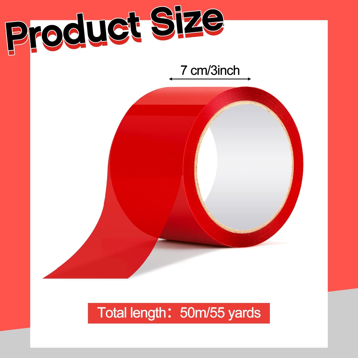 Juexica Construction Seaming Tape Red 3" x 55 Yards Sheathing Sealing Tape Underlayment for Foam Board Insulation, Vapor Barrier, House Wrap(6 Rolls)