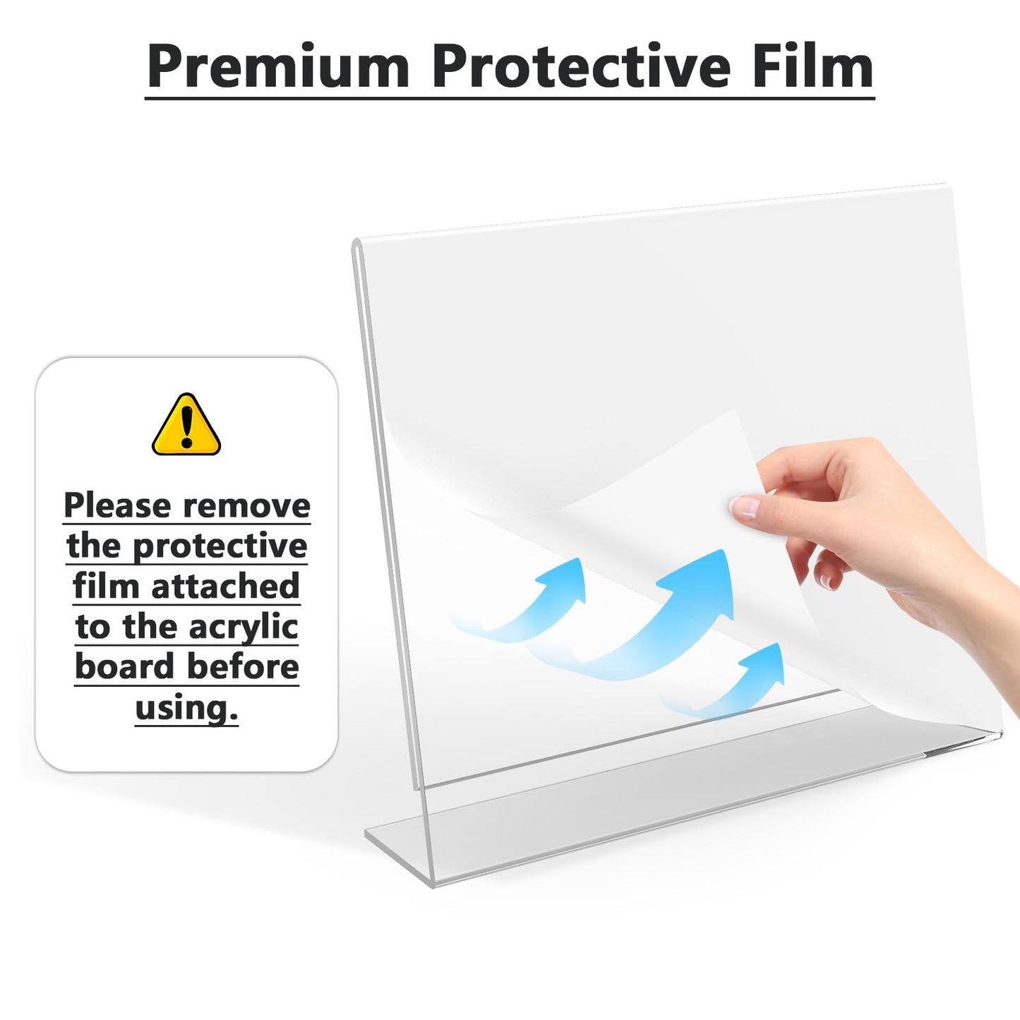 MaxGear Acrylic Sign Holder 8.5x11 Inches Horizontal 6 Pack, Slant Back Clear Flyer Menu Holder Table Top Plastic Display Stands Paper Frames for Office, Store, Restaurants, Landscape