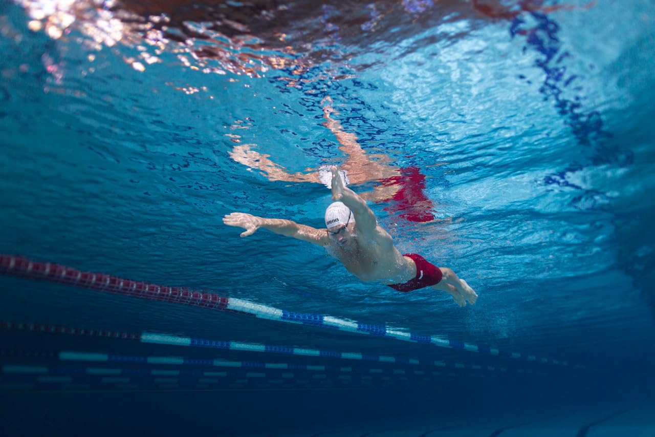 ARENA Men's Team Colors Solid Swim Jammer MaxLife Athletic Swimwear Pool Training Swimsuit Competitive Swimming Bathing Suit Black/White