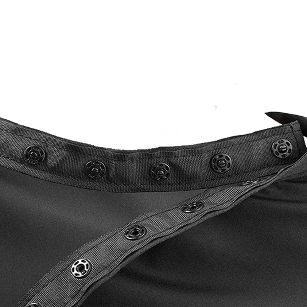 BSFHH Black Professional Nylon Waterproof Hair Cutting Cape With Snap Closure, 59" x 47" Hairdressing Cape for Haircut, Coloring, Makeup, Styling (5 Pack)