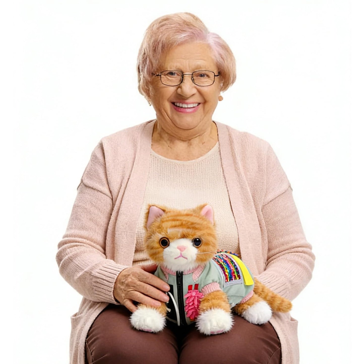 Fidget Muff Cat for Elderly | Dementia Alzheimer’s Therapy Activity Fidget Blanket for Adults with Stuffed Cat Fidget Anxiety Relief Solutions Memory Loss | Fidget Blanket for Alzheimer's Activities