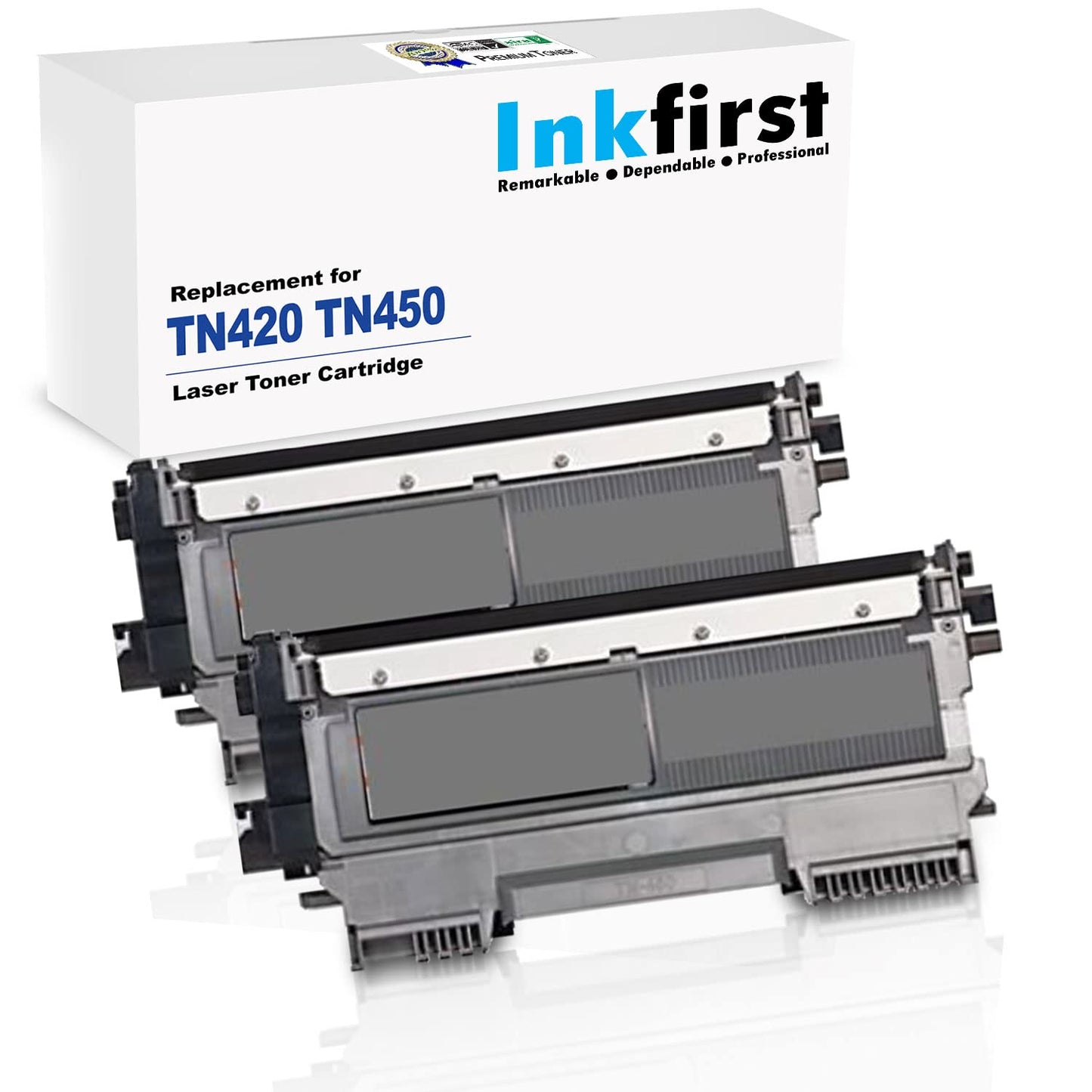 2 Inkfirst Inkfirst Toner Cartridge TN-420 (TN420) TN-450 (TN450) Compatible Remanufactured for Brother TN-420 TN-450 Black DCP-7060D DCP-7065DN MFC-7360N MFC-7460DN MFC-7860DW HL-2220 HL-2230 HL-2240 HL-2240D HL2270DW HL-2280DW