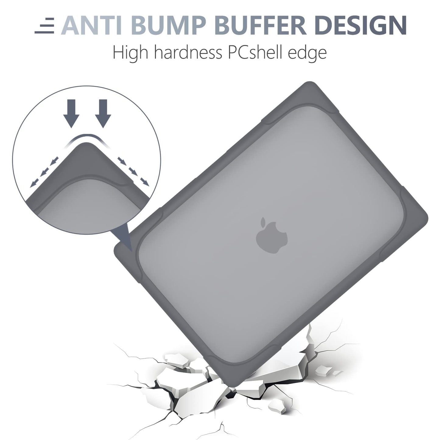 Batianda FlexStand Heavy Duty Case for MacBook Air 13.6 inch, Matte Gray