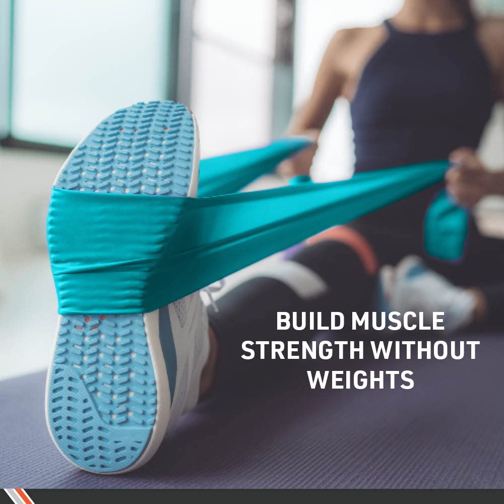 Body Sport Exercise Bands - Light Resistance Exercise Bands in 50 yd. Rolls for Fitness, Stretching, or Physical Therapy - Light Blue