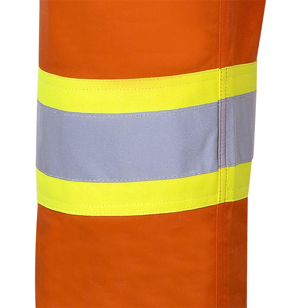 Pioneer 100% Cotton Lightweight High Visibility Work Safety Pants, Ultra-Cool, Orange, 36x32, V2120610-36x32