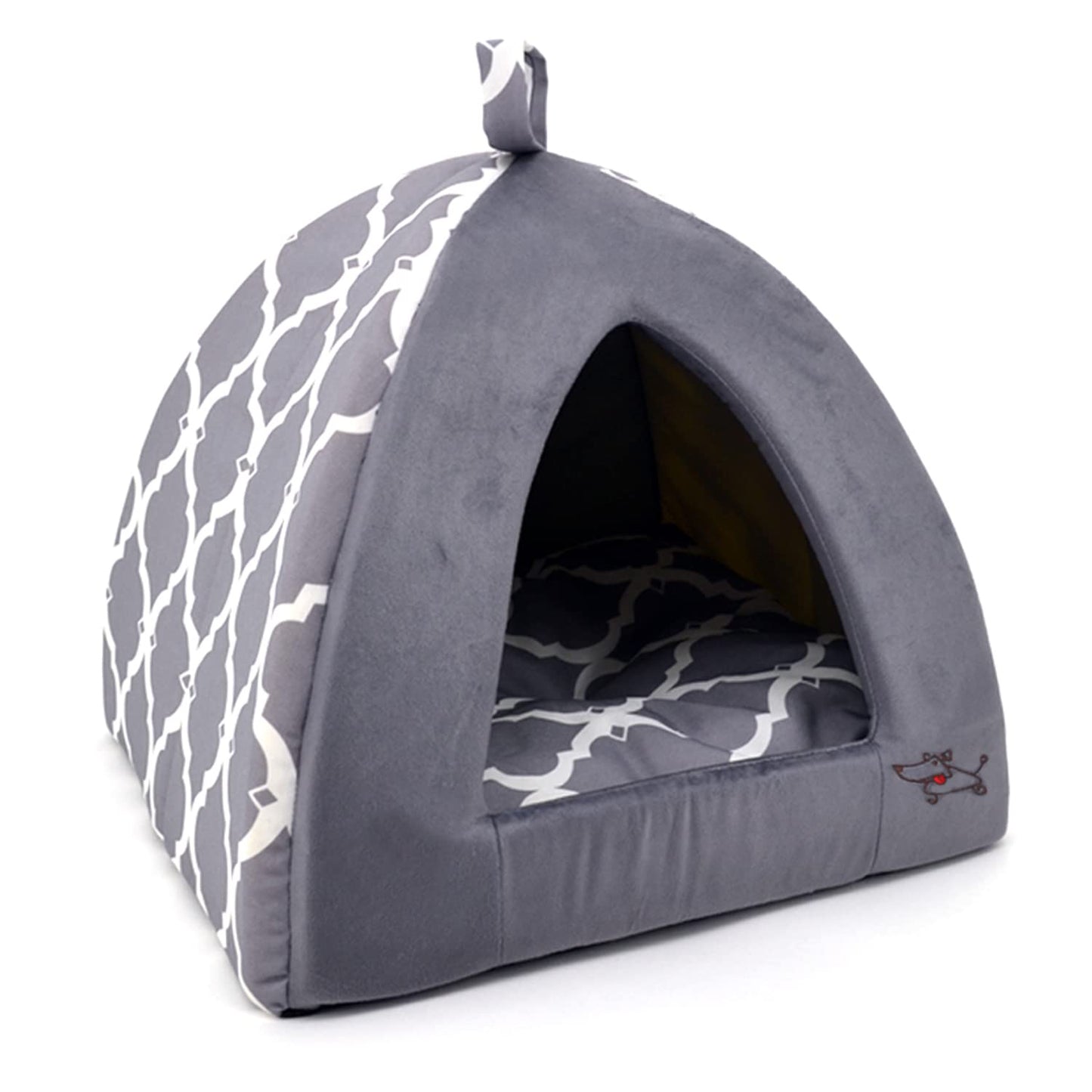 Pet Tent - Soft Bed for Dog and Cat by Best Pet Supplies - Sand Linen, 19" x 19" x H:19"