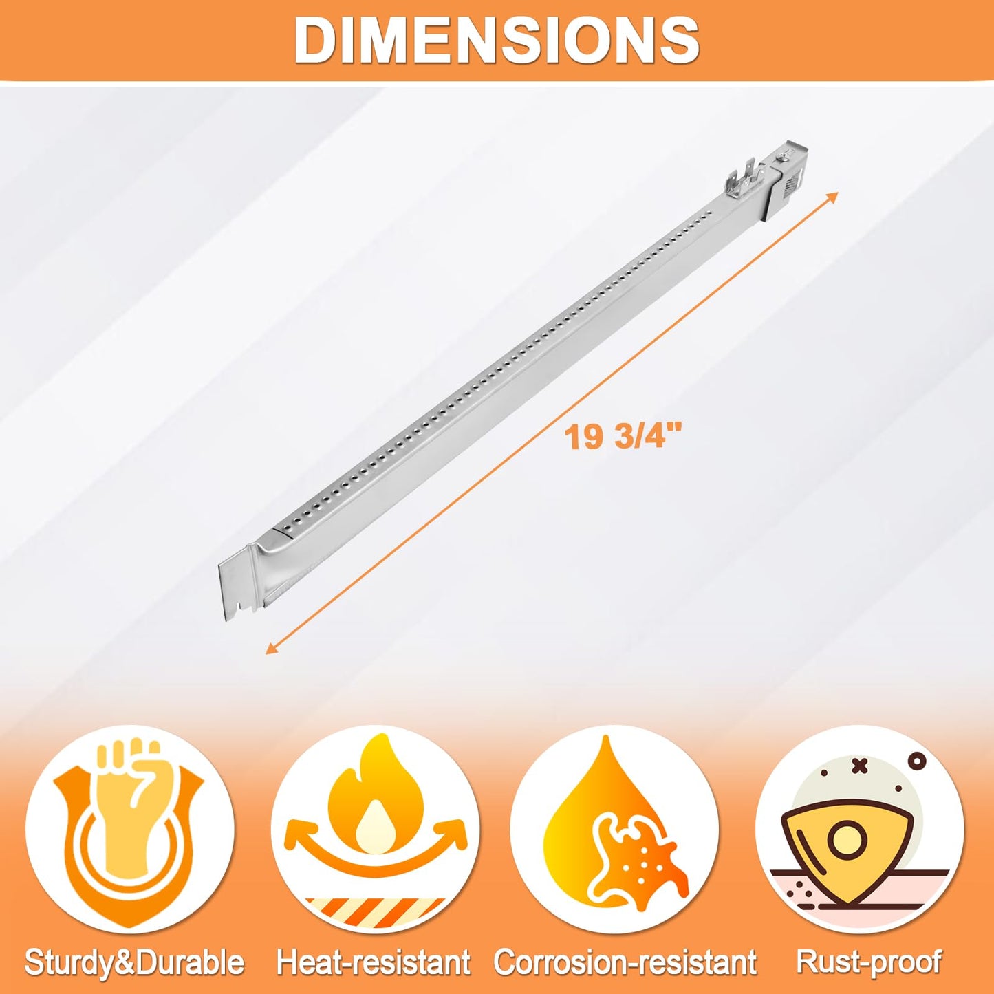 67489 67491 19 1/2" Burner Tubes for Weber Genesis II Grill Parts, Replacement for Weber GS4 Genesis 2 E-310 E-330 S-310 E-315 S-335 S-345 Grill Parts, for Weber 3 & 6 Burner Genesis II &II/LX Grills