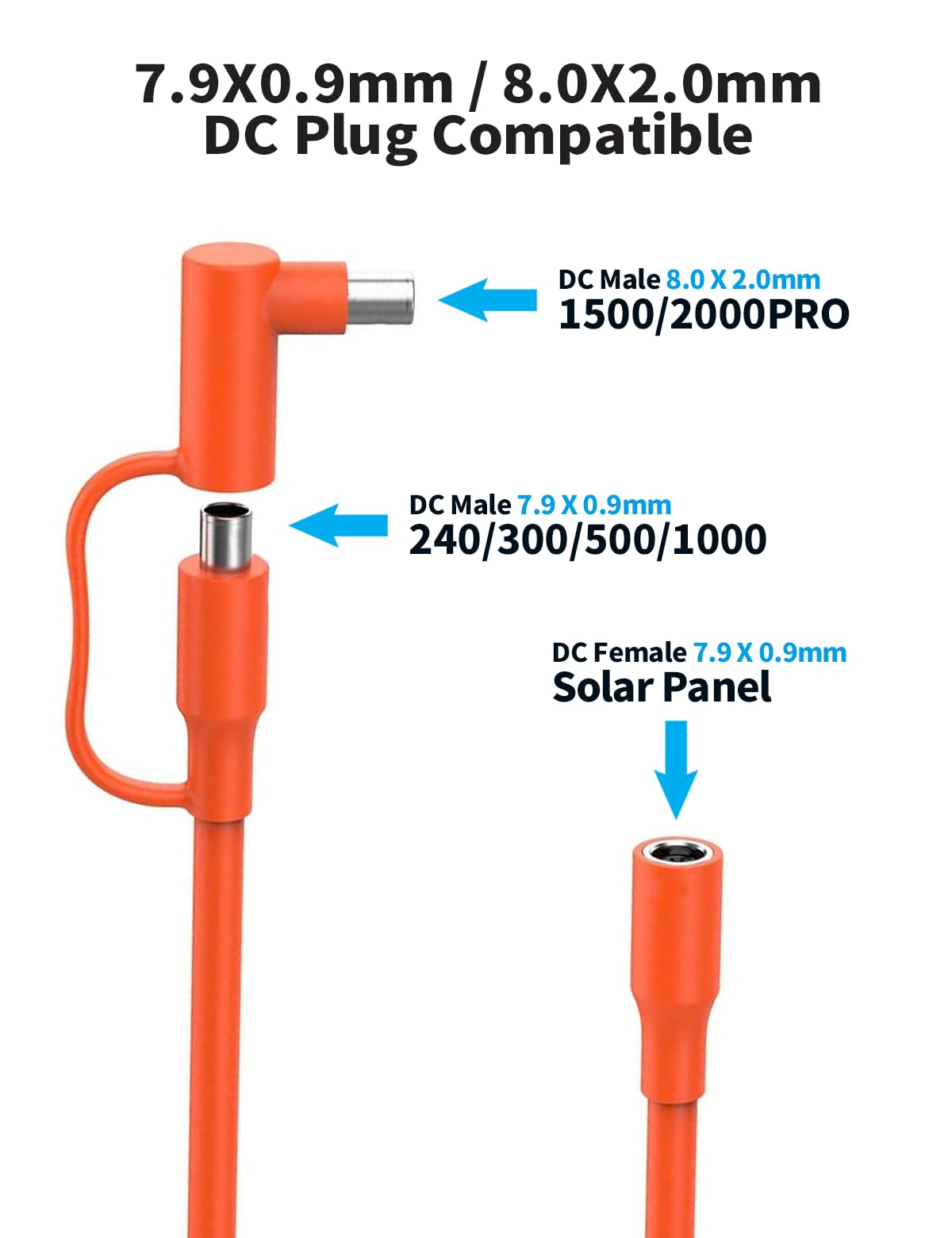 Tonton 30FT DC 8mm Extension Cable for Solar Generator, 9M Power Station Adapter Cable with DC8020 Male Adapter for BLUETTI, Aker, Jacker Explorer, GZ Yeti Portable Power Station and Solar Panel