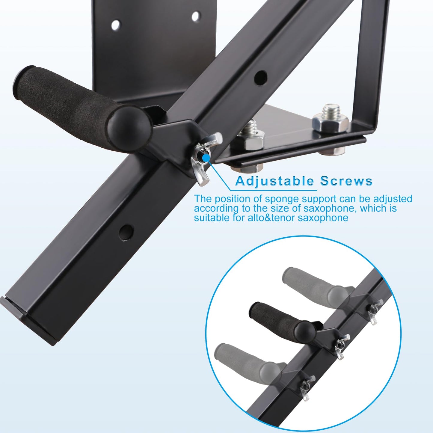 EASTROCK Alto&Tenor Saxophone Wall Stand Saxophone Wall Mount Saxophone Holder Rack (Saxophone Wall Stand), Black