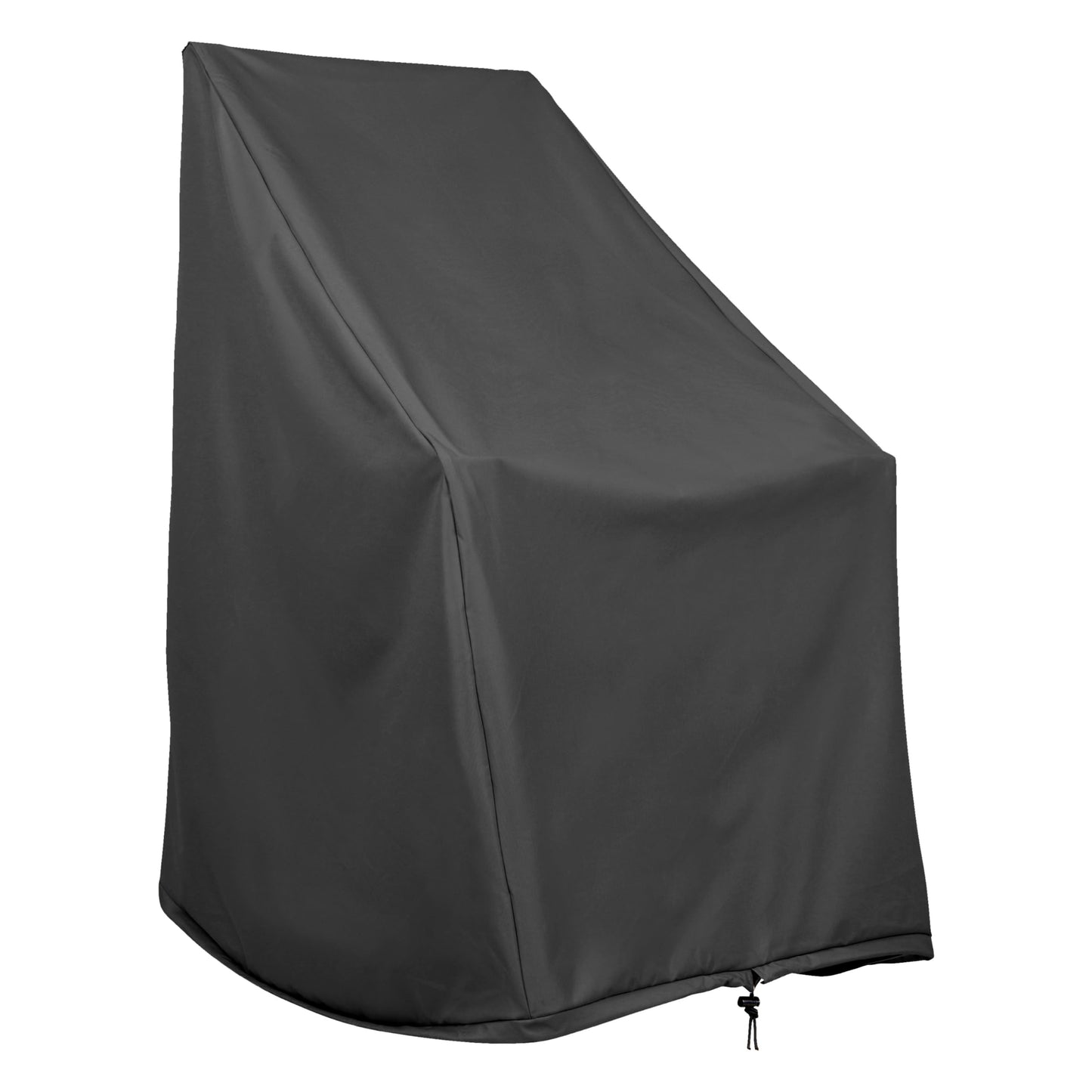 Shine Company Weatherproof Outdoor Rocking Chair Cover, 100% Woven Polyester, Elastic Cord with Toggle, Black