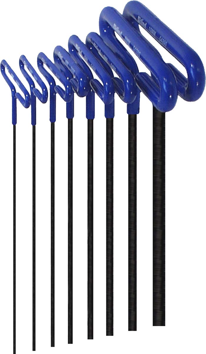 Cush Grip Hex T-Key Set-8pc. MM w/Pouch 9" Arm