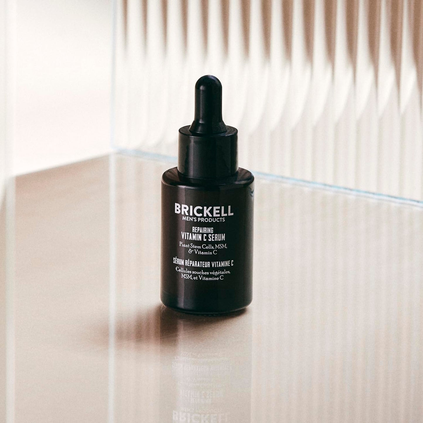 Brickell Men's Anti Aging Vitamin C Serum For Face, Repairing Night Face Serum for Men, Natural and Organic Hyaluronic Acid Serum For Face to Diminish Wrinkles and Reduce Redness, 30ml, Scented