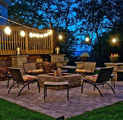 MW LED String Lights Outdoor 48ft with 15 Hanging IP65 Weatherproof Sockets and 2W LED 2700K S14 LED Bulbs (2 Spare), CETL Certification