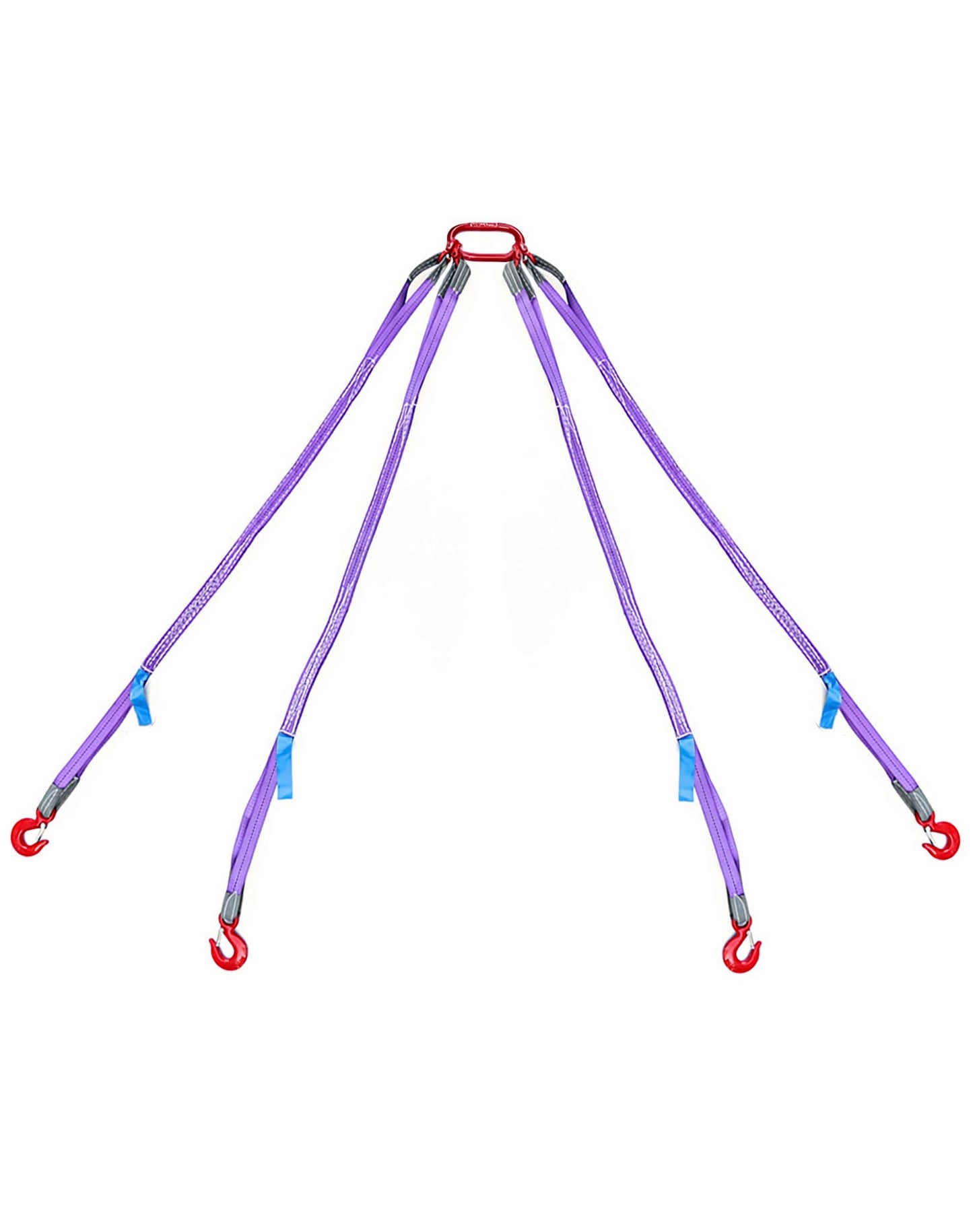 QWORK 5Ft Chain Sling, 3T Sling Chain, 6600lbs Chain Hoist, with 4 Legs Grab Hook and Adjuster, G80 Alloy Steel Engine Lift Chain Link Eye Hook Complete Rigging for Safe Towing and Handling of Cargo