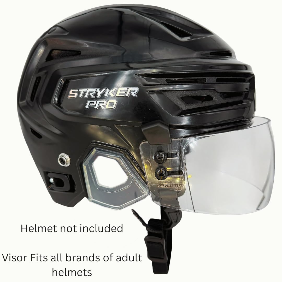 TronX S30 Straight-Cut Hockey Helmet Clear Visor (Anti-Scratch/Anti-Fog) CE Certified