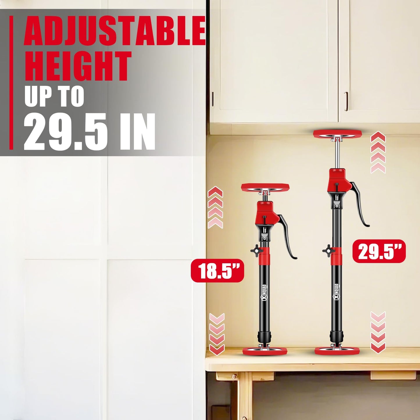 XINQIAO Cabinet Jacks for Installing Cabinets, Heavy Duty Third Hand Tools Adjustable Support Pole from 47 CM to 75 CM, 1 PC