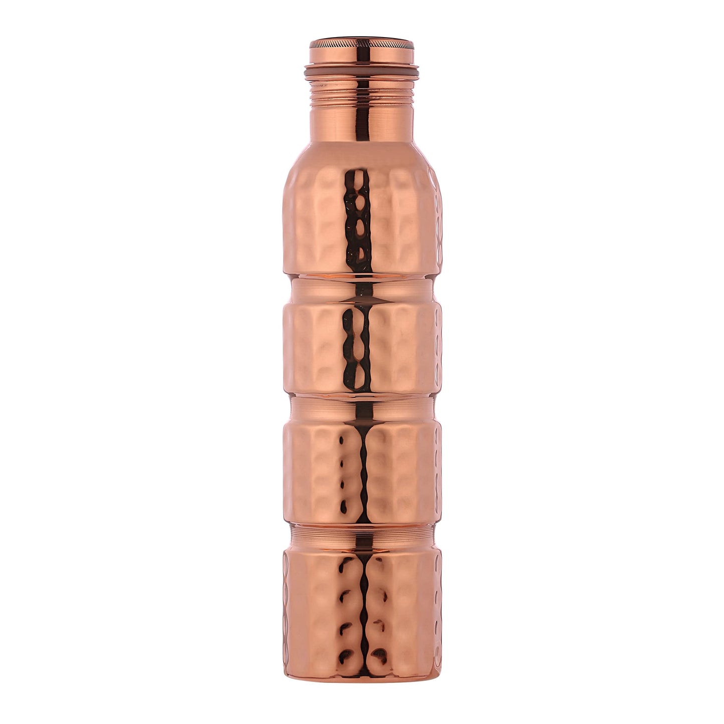 HealthGoodsIn - Pure Copper Seamless Hammered Water Bottle for Ayurvedic Benefits | Joint-free Copper Water Bottle