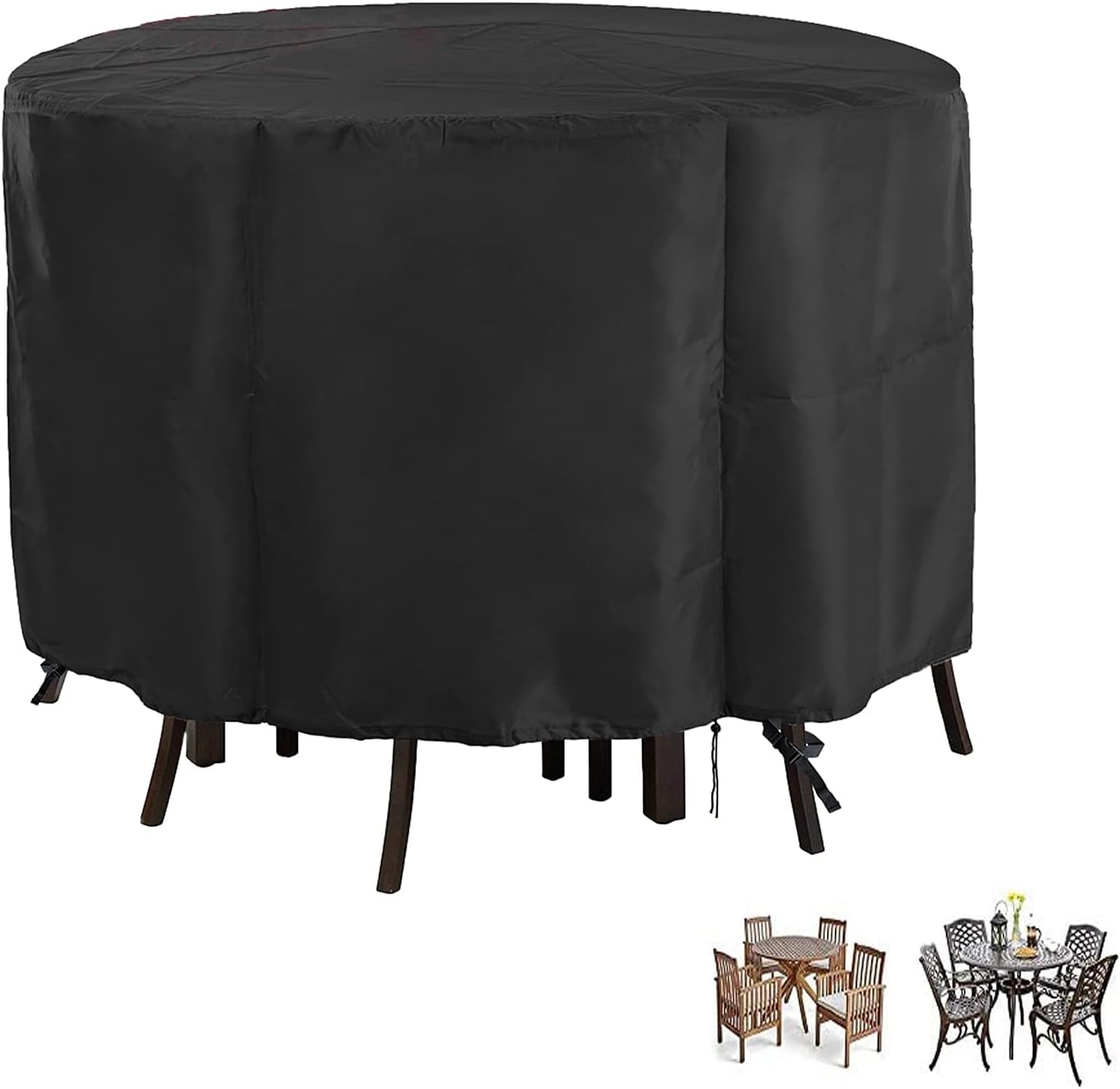 POMER Patio Furniture Covers, 48inch Round Bar Height Table Chair Set Cover Waterproof Outdoor Table Cover for Garden Furniture Set - 48" D x 28" H