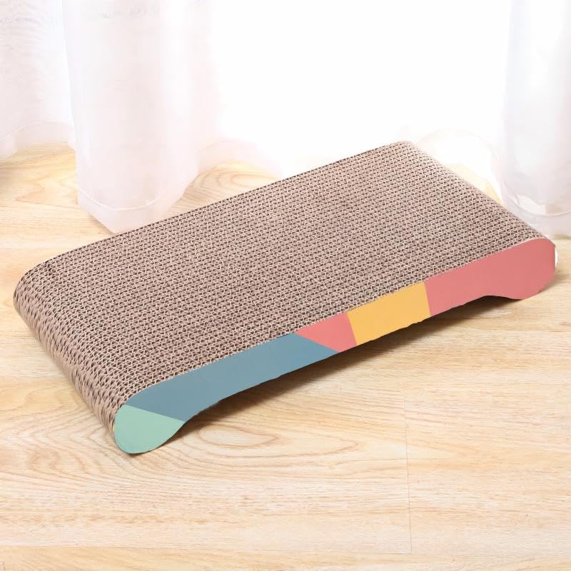 Cat Scratch Board, Bone-Shaped Design cat Scratch pad, Brown Corrugated Cardboard, pet cat Toy, Reversible cat Scratch Toy (4pcs)