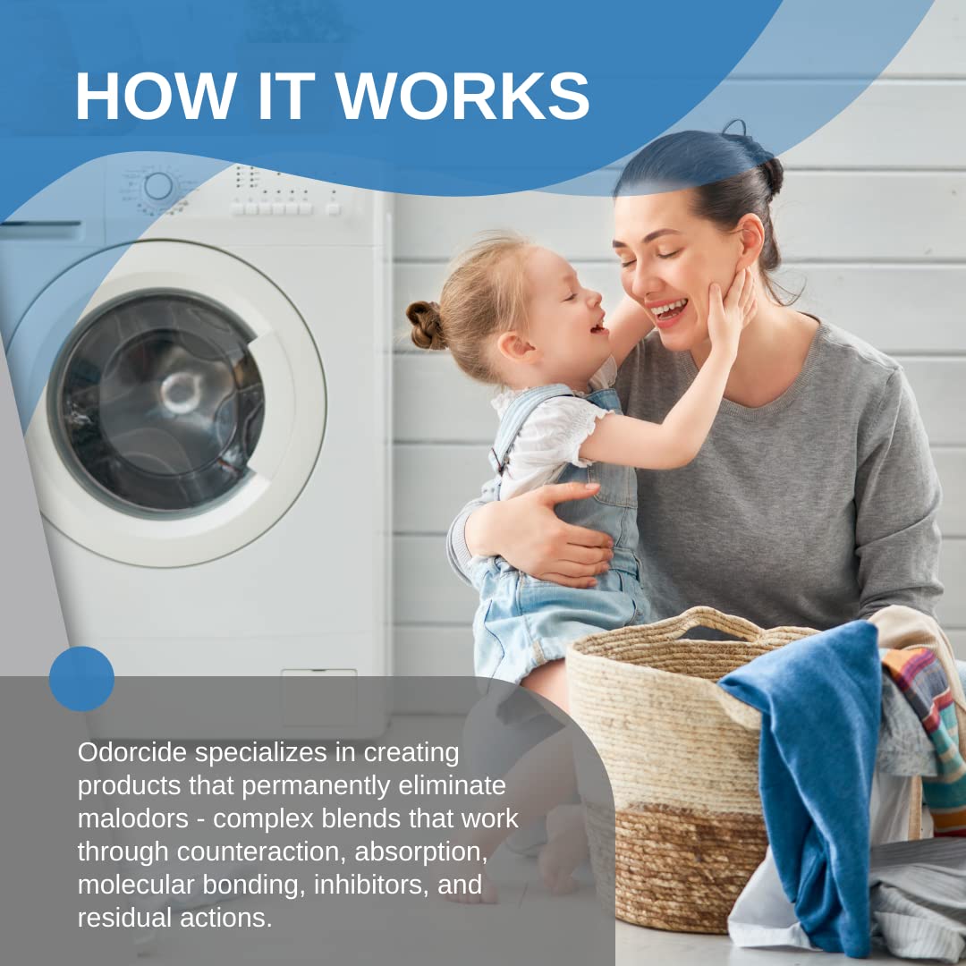 Odorcide – 16oz Concentrated Fresh Linen Scent Laundry Odor Eliminator for Strong Odor, All Laundry Uses – Safe, Non-Enzymatic Odor Neutralizer – For Smoke, Sweat & Pet Odors (16oz)
