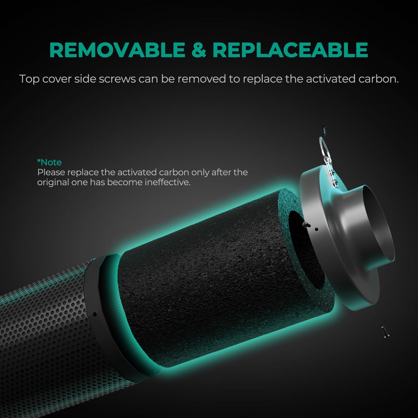 MARS HYDRO 4 Inch Air Carbon Filter Odor Control with Australian Virgin Charcoal, for Inline Duct Fan, Grow Tent, Hydroponics