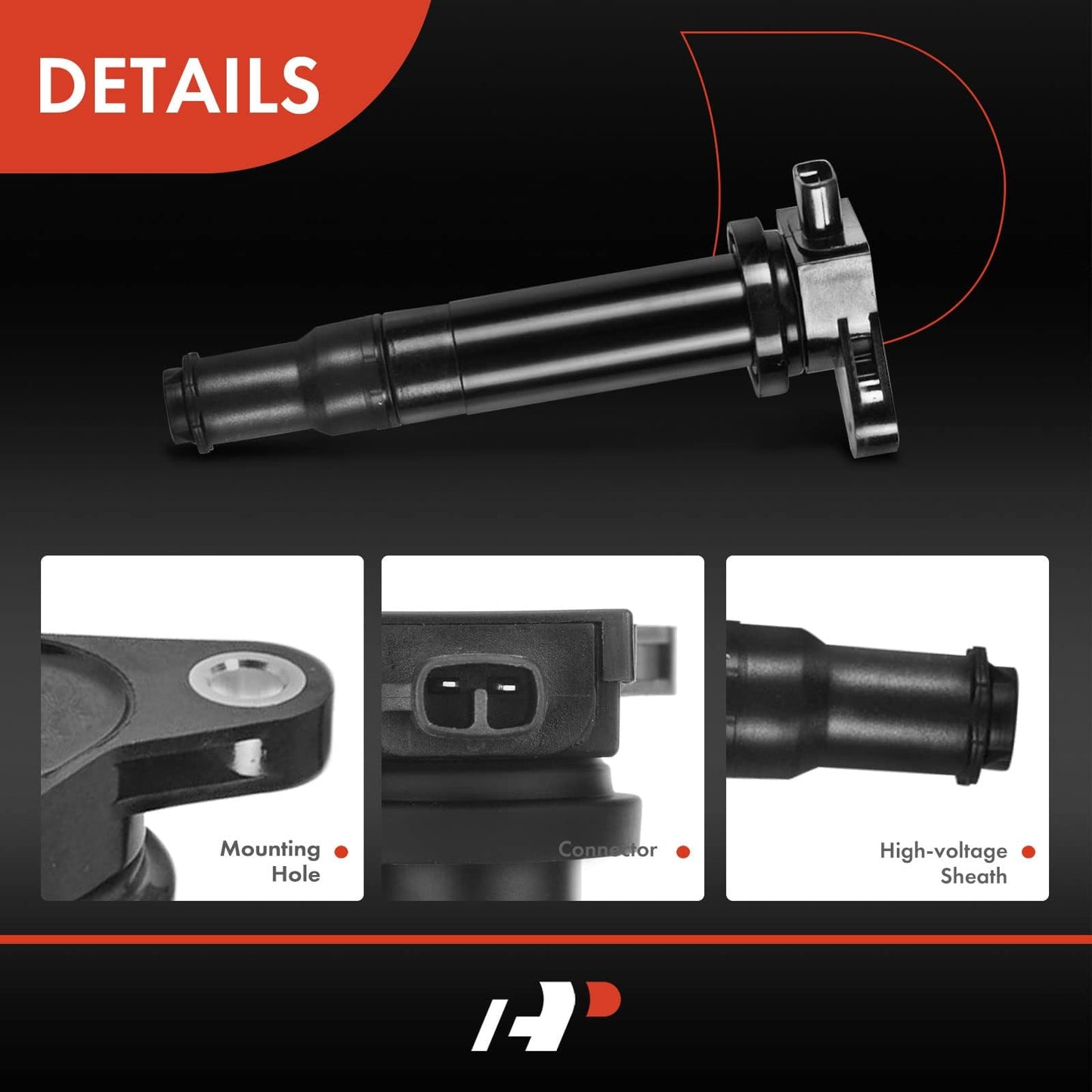A-Premium Engine Ignition Coil Packs Compatible with Hyundai Accent Kia Rio Rio5 2006 2007 2008 2009 2010 2011 1.6L Compatible UF-499 27301-26640 C1543 (4-PC Set)