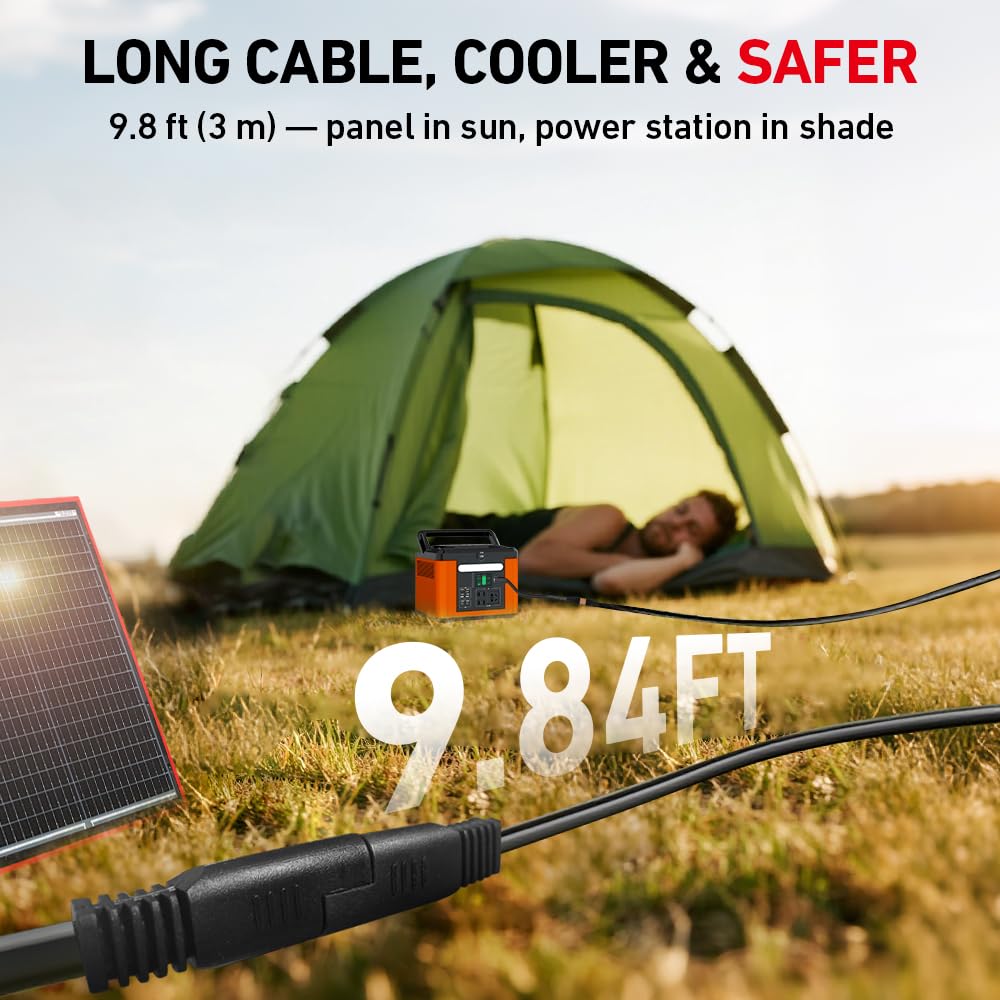 DOKIO 160W 18V Portable Solar Panel Kit (ONLY 9lb) Folding Solar Charger with 2 USB Outputs for 12v Batteries/Power Station AGM LiFePo4 RV Camping Trailer Car Marine……