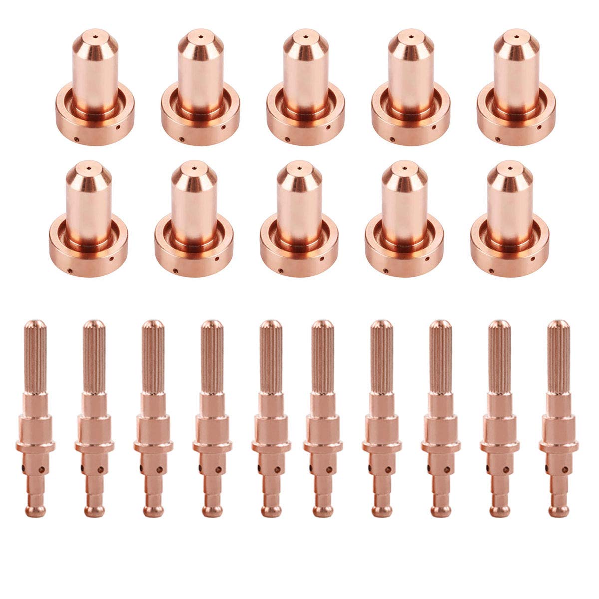 KEMAO 10Pcs 9-8215 Plasma Cutter Electrode & 10Pcs 9-8210 Plasma Cutter Nozzle Tips Fit for Thermal Dynamics SL60/SL100 Plasma Cutting Torch Consumables