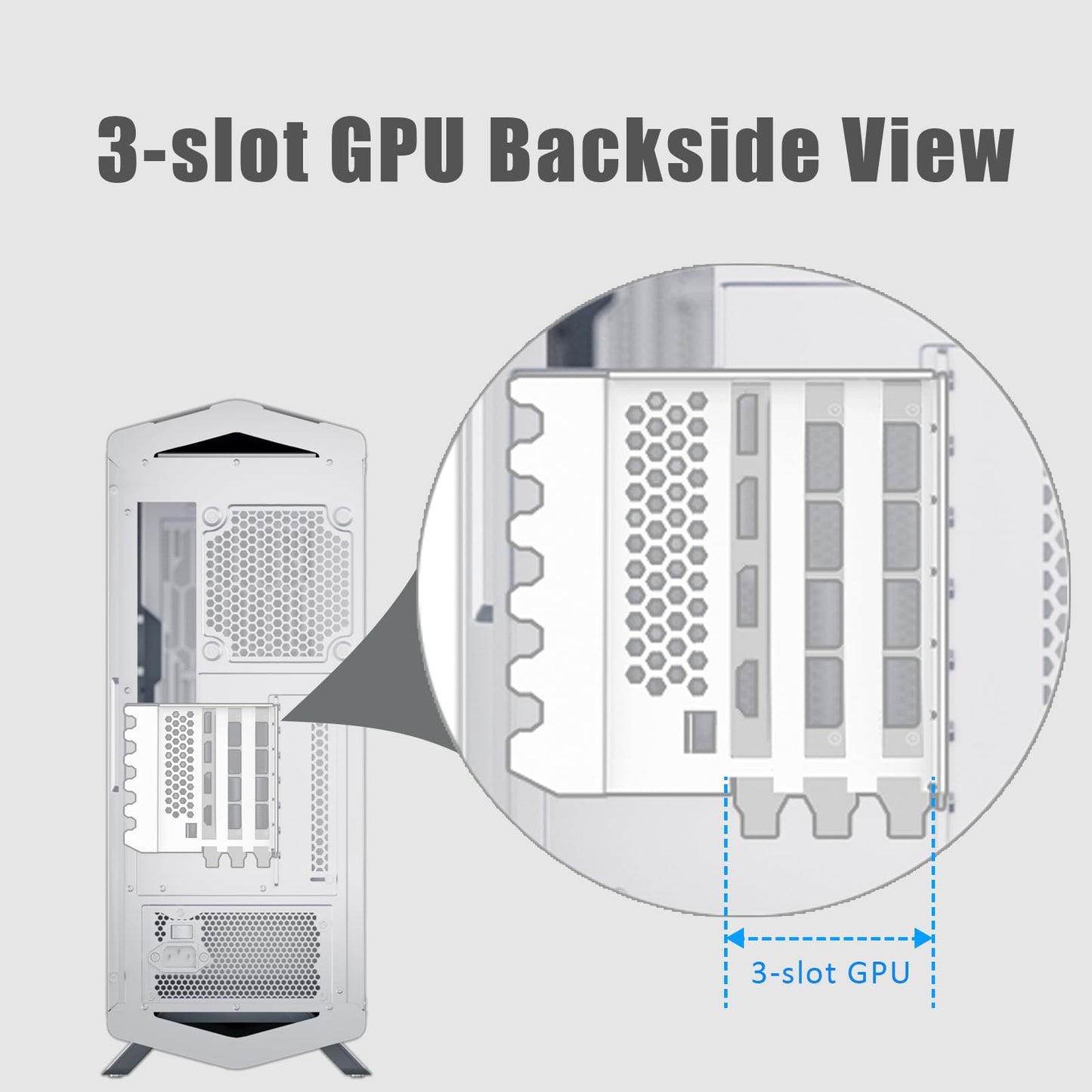 GLOTRENDS 3-Slot GPU Support Bracket with 150mm PCIe 5.0 Riser Cable for GPU Vertical Mount, Compatible with RTX5090 RTX4090 RX9070 RX7900, PC Cases with Open PCI 7/8-slot Design