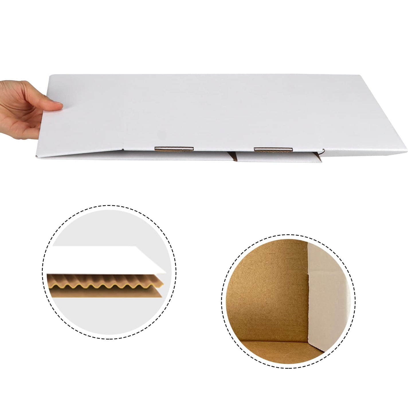 RLAVBL Small Shipping Boxes 12X9X4 White Corrugated Mailer 20 Pack