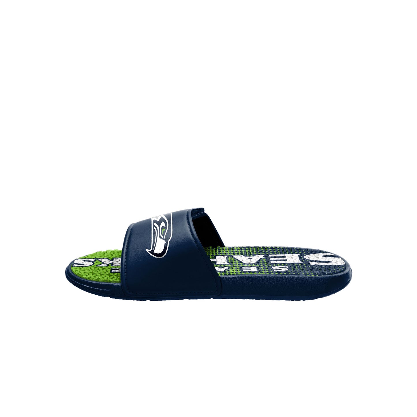 Seattle Seahawks NFL Mens Gradient Wordmark Gel Slide - L