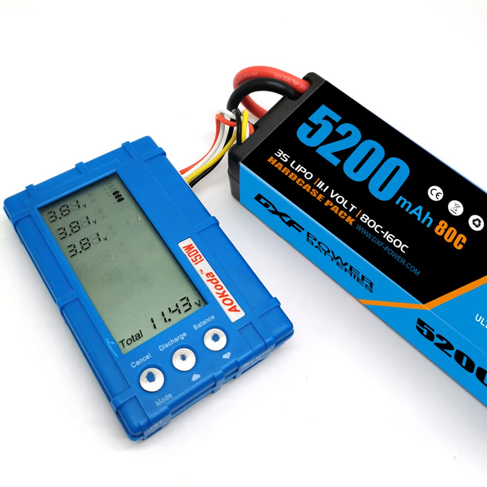 DXF Premium 3S 3s lipo Battery 5200mAh 11.1V 80C Hard Case Deans/T Plug LiPo Battery for RC Car, Boat, Truck, rc Tank Racing Models - 2 Pack