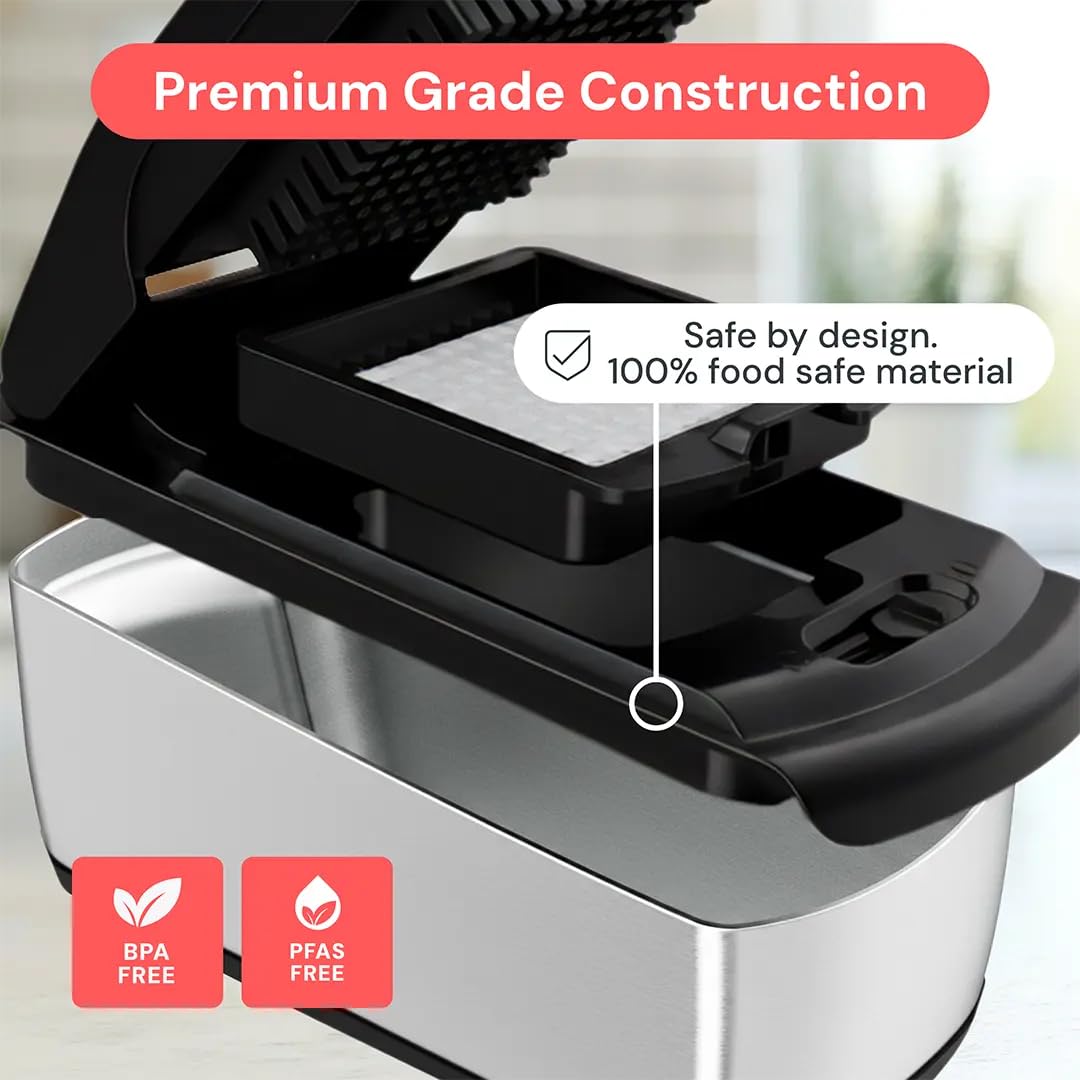 Fullstar Vegetable Chopper & Mandoline Slicer - Julienne Cutter Dicer Grater for Food Veggie Onion Cucumber Tomato Salad Potato Cheese - Kitchen Essentials & Gadgets (PRO 14-in-1, SS Black)