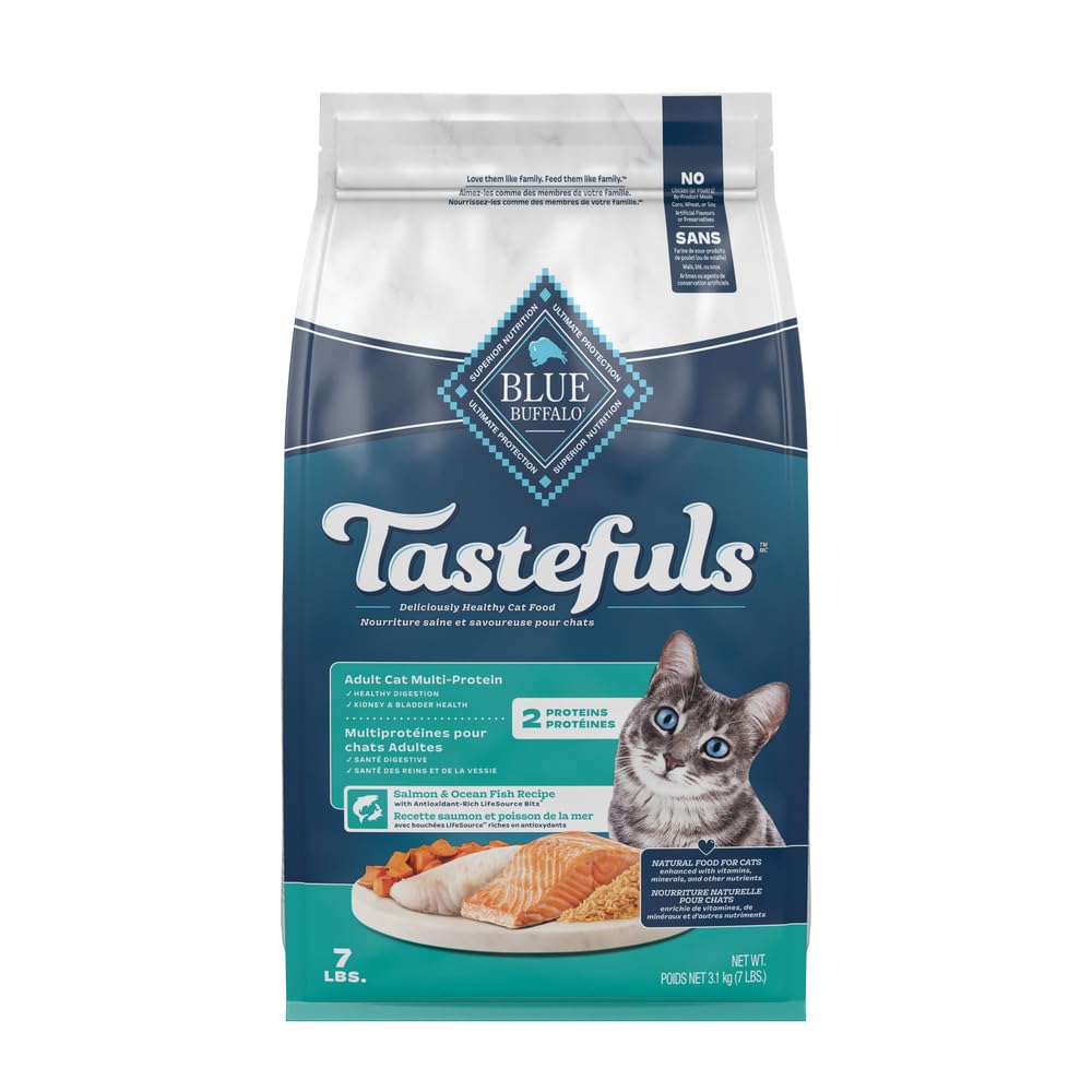 Blue Buffalo Tastefuls Adult Cat Multi-Protein Salmon & Ocean Fish Recipe 7LB