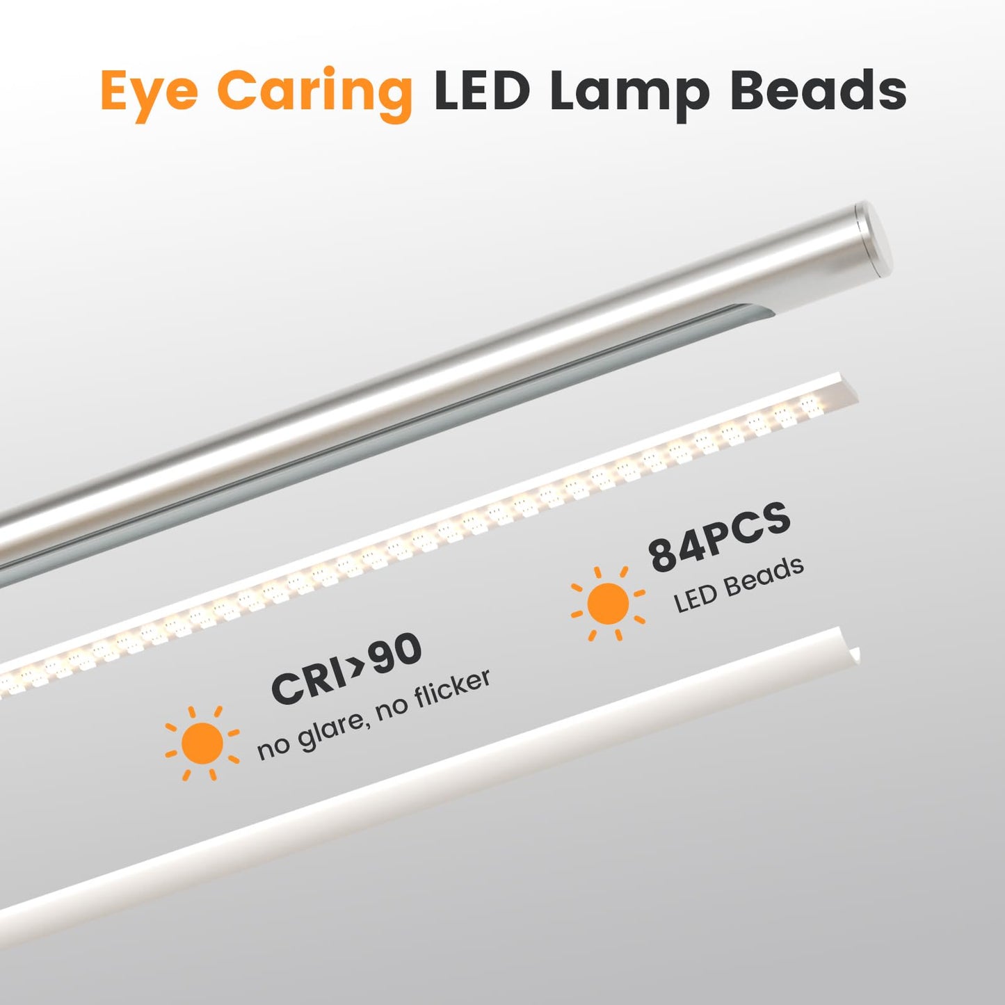 ALFELE Metal LED Desk Lamp - Foldable Modern Table Lamp with Timer, 4 Color & 6 Brightness Adjustable Desk Reading Light, Dimmable Eye-Caring Desktop Book Light for Home Office Dorm